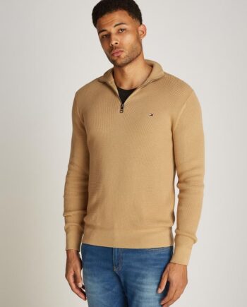 Refined Structure Zip Mock