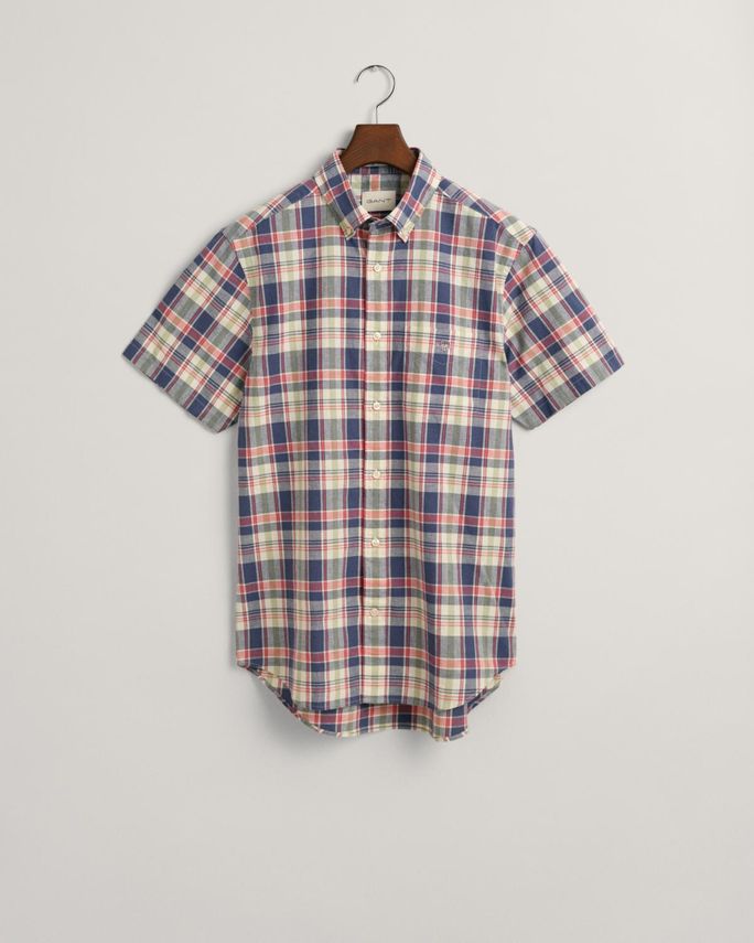 Reg Cotton Linen Check Ss Shirt