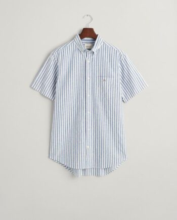 Reg Cotton Linen Stripe Ss Shirt