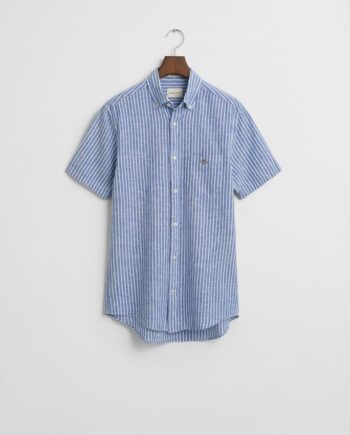 Reg Cotton Linen Stripe Ss Shirt