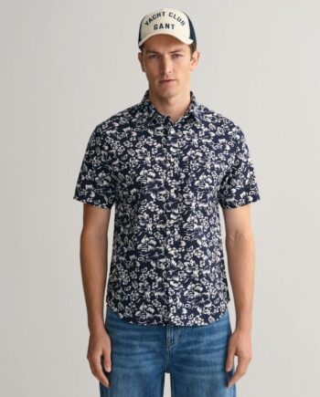 Reg Floral Cotton Linen Ss Shirt