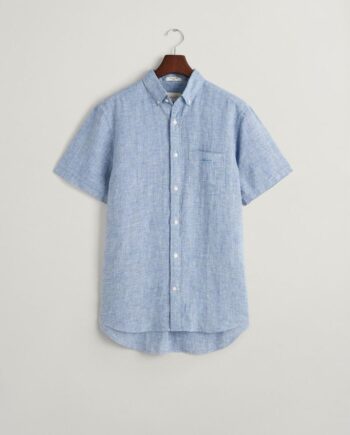 Reg Linen Houndstooth Ss Shirt