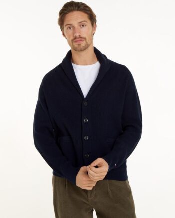 Rib Shawl Collar Cardi