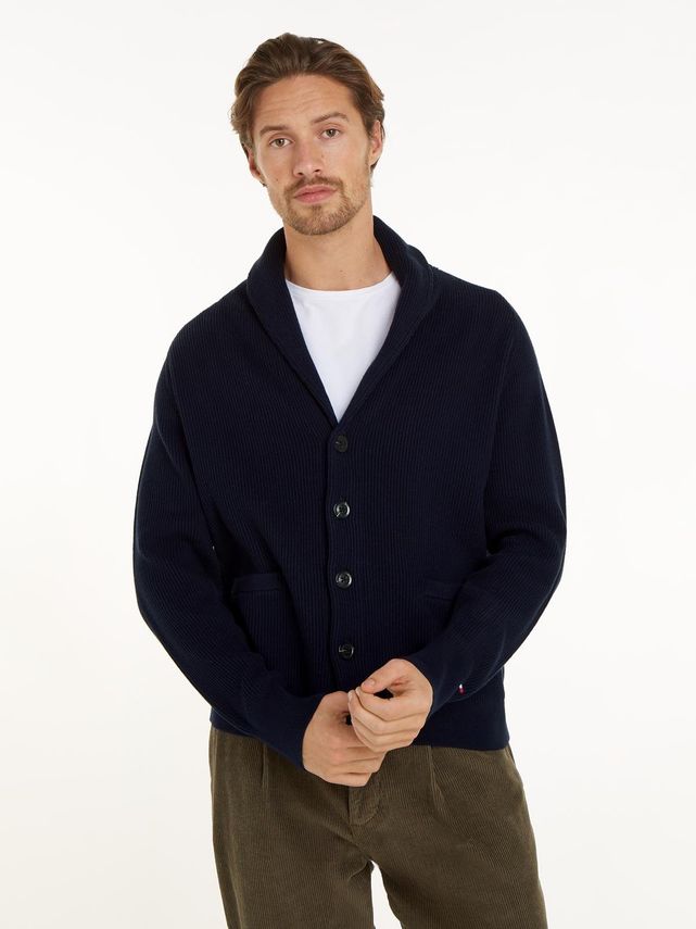 Rib Shawl Collar Cardi