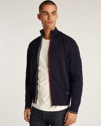 Rwb Tipped  Cotton Zip Through