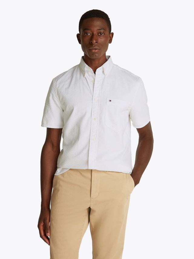 Seersucker Solid Ss Rf Shirt