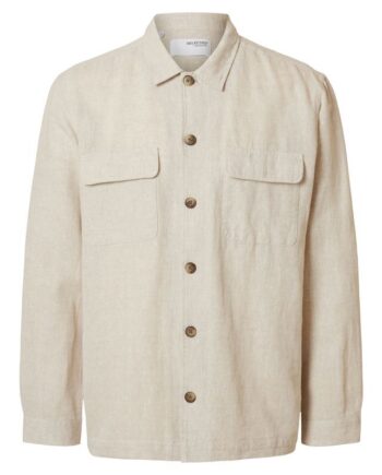 Slh-leroy Linen Blend Overshirt Ls