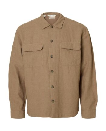 Slh-leroy Linen Blend Overshirt Ls
