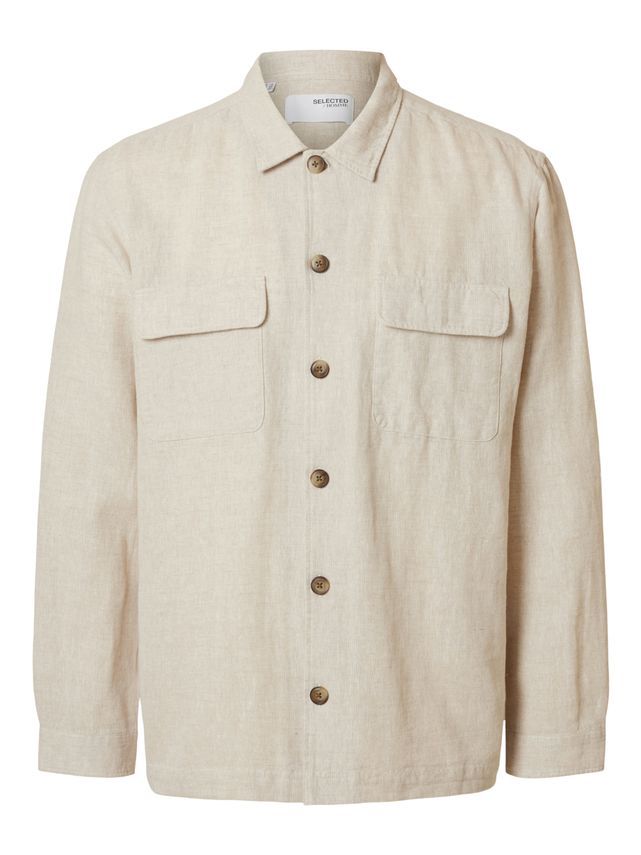 Slh-leroy Linen Blend Overshirt Ls