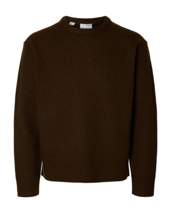 Slharne Ls Knit Relaxed Wool Crew