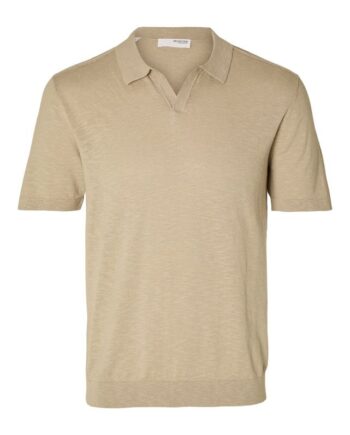 Slhberg Linen Ss Knit Open Polo