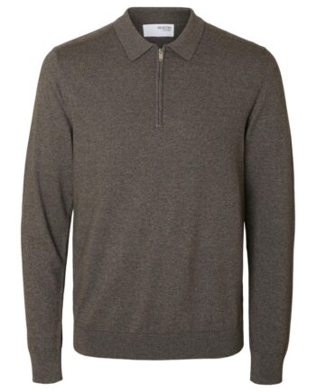 Slhberg Ls Half Zip Polo Noos