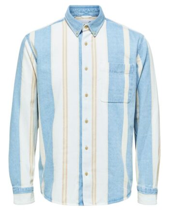 Slhbrad 23903 Stripe Ls Loose Dnmsh