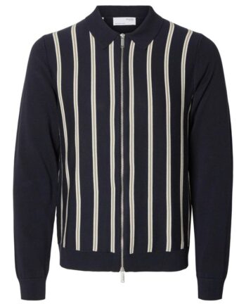 Slhmattis Ls Knit Stripe Zip Cardig