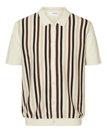 Slhmattis Ss Knit Stripe Polo Cardi