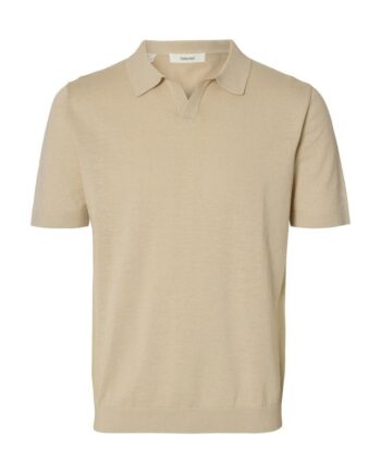 Slhmattis Ss Linen Blend Open Polo