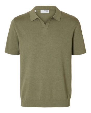 Slhmattis Ss Linen Blend Open Polo