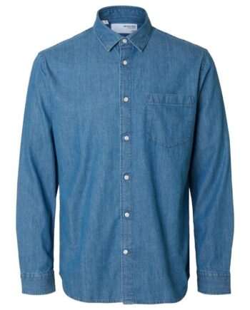 Slhregcarlo Denim Ls Shirt Noos
