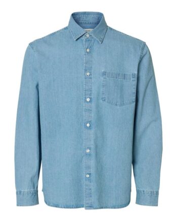 Slhregcarlo Denim Ls Shirt Noos