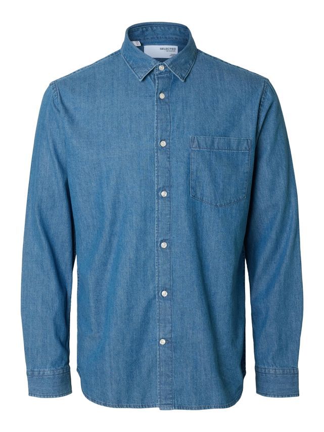 Slhregcarlo Denim Ls Shirt Noos