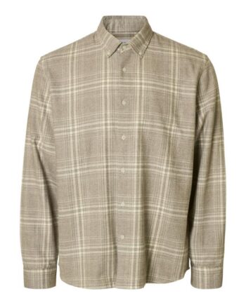 Slhregnoah Mix Bdwn Ls Shirt Camp