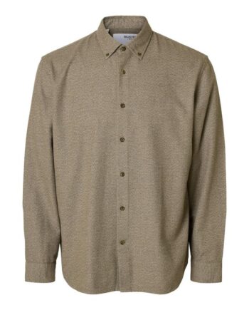 Slhregnoah Mix Bdwn Ls Shirt Camp