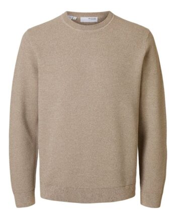 Slhross Ls Knit Structure Crew Neck