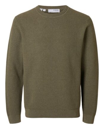 Slhross Ls Knit Structure Crew Neck