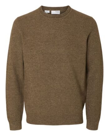Slhross Ls Knit Structure Crew Neck