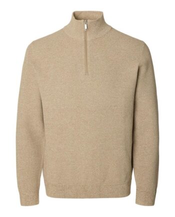 Slhross Ls Knit Structure Half Zip