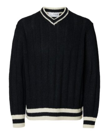 Slhroy Ls Knit Relaxed Rib  -neck