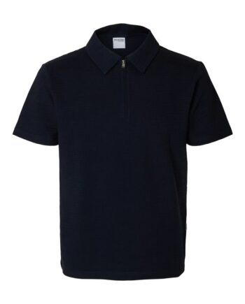 Slhsander Seersucker Zip Ss Polo