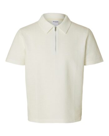 Slhsander Seersucker Zip Ss Polo