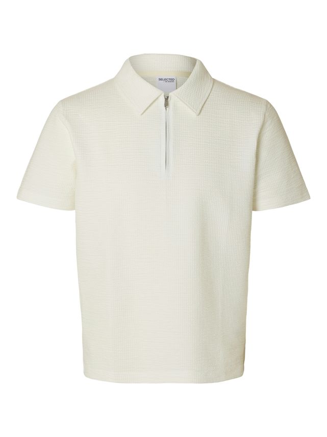 Slhsander Seersucker Zip Ss Polo