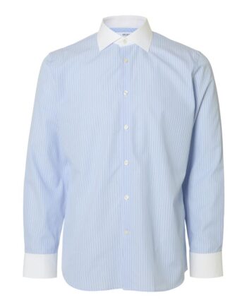 Slhslimlux Ls Shirt White Spread