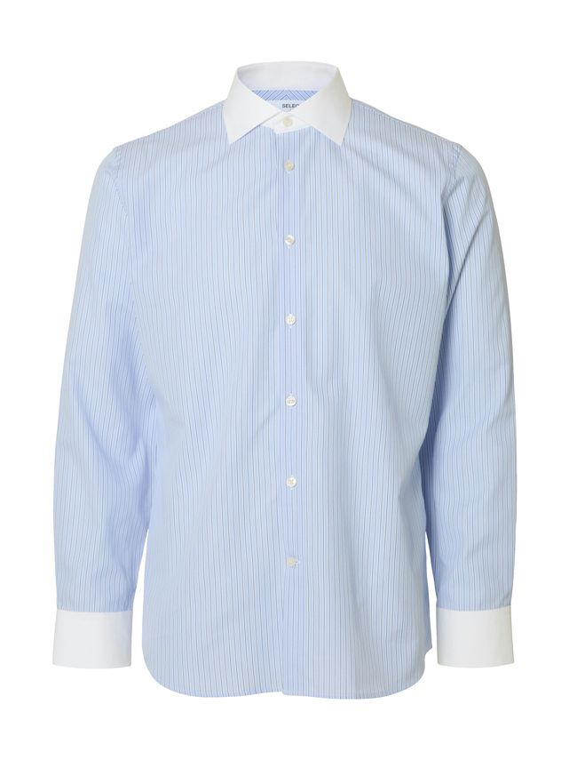 Slhslimlux Ls Shirt White Spread