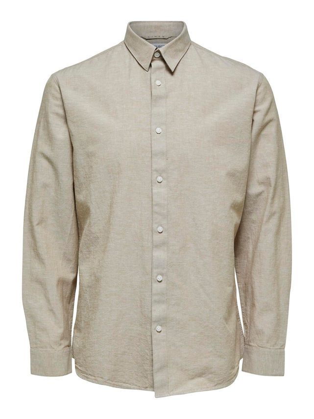 Slhslimnew-linen Shirt Ls   No
