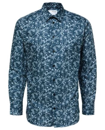 Slhslimsoho-ethan-aop Shirt Ls   No