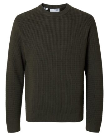 Slhtheo Ls Knit Structure Crew Neck