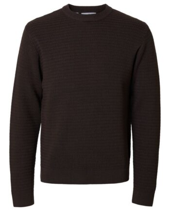 Slhtheo Ls Knit Structure Crew Neck
