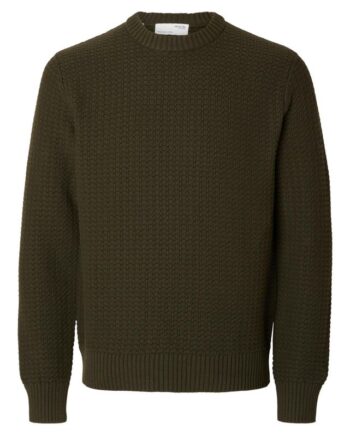 Slhthim Ls Knit Structure Crew Neck