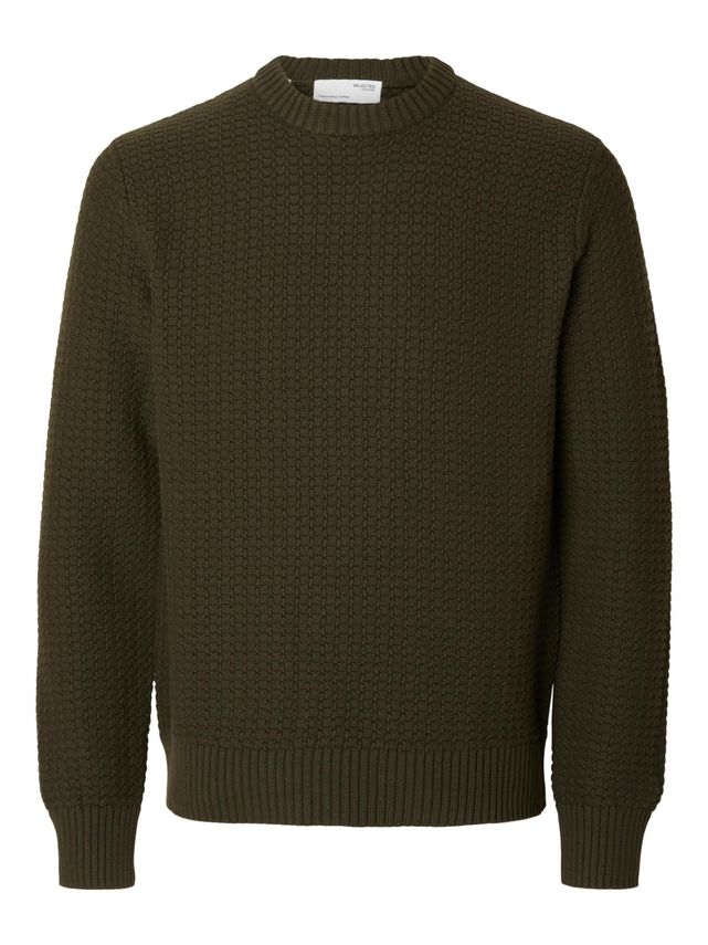 Slhthim Ls Knit Structure Crew Neck