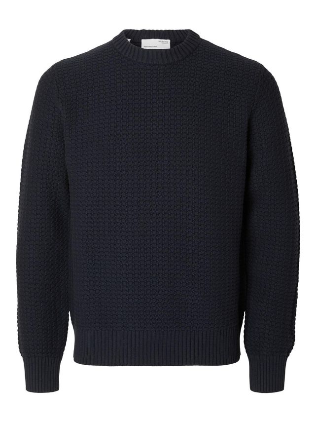 Slhthim Ls Knit Structure Crew Neck