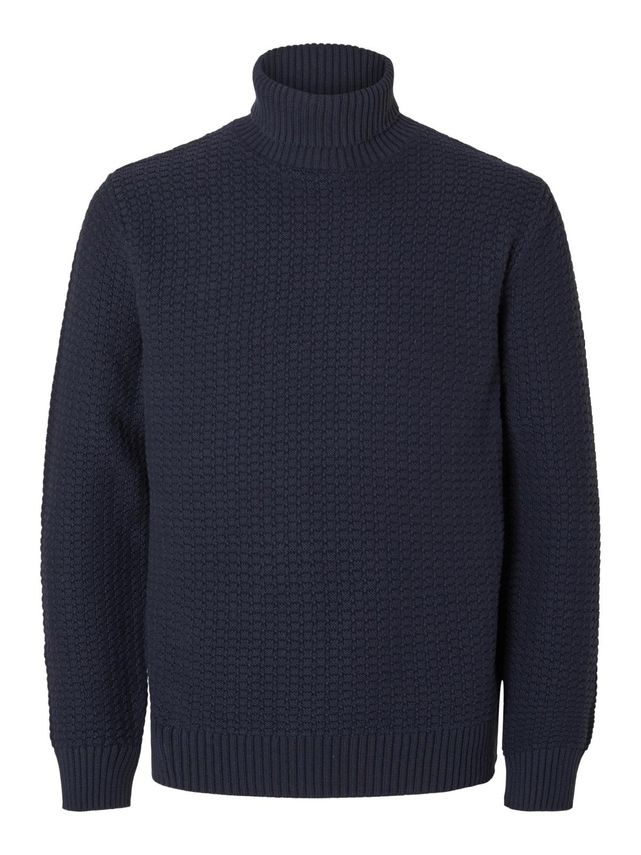Slhthim Ls Knit Structure Roll Neck