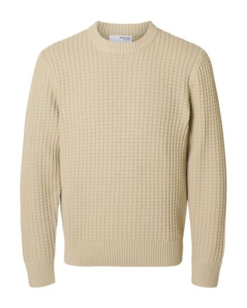 Slhtom Ls Knit Structure Crew Neck