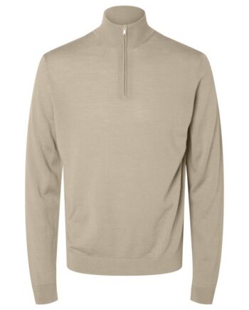 Slhtray Ls Knit Merino Half Zip Noo