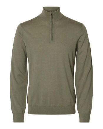 Slhtray Ls Knit Merino Half Zip Noo
