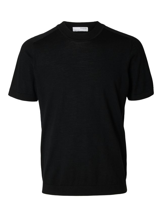 Slhtray Ss Knit Merino Crew Neck No