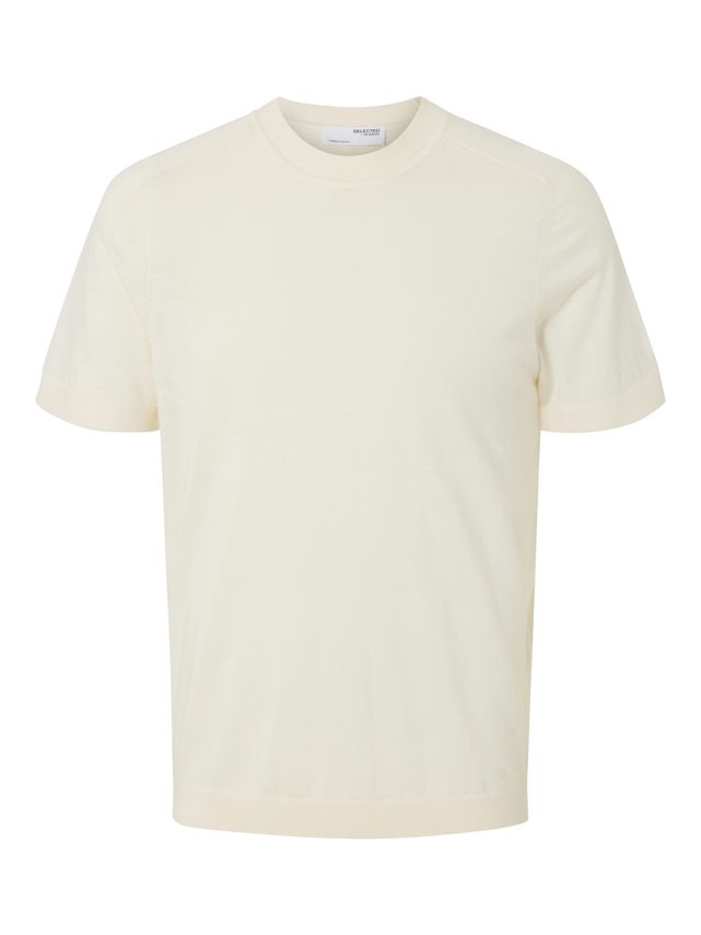 Slhtray Ss Knit Merino Crew Neck No