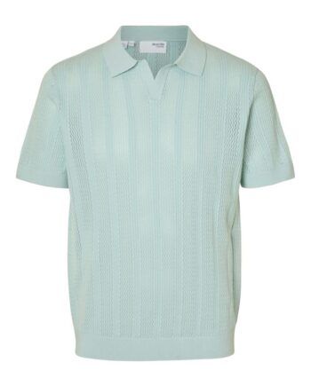 Slhwells Ss Knit Crochet Open Polo